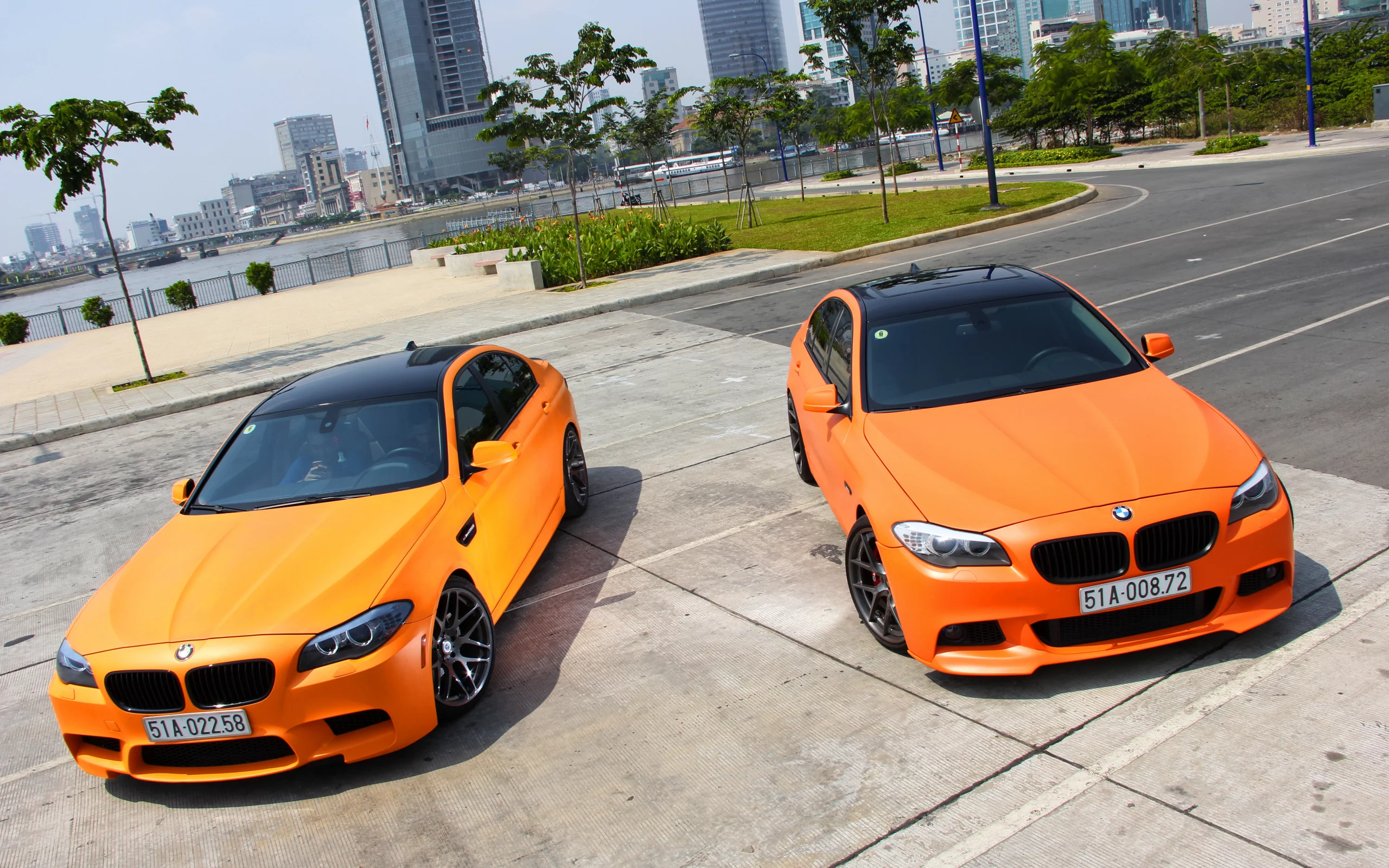 matte, m5, bmw, city, f10, orange, tuning