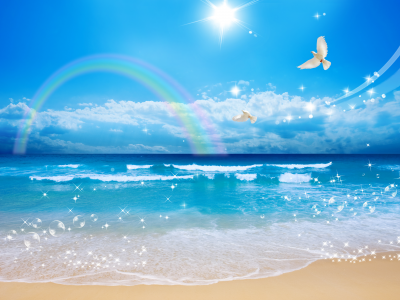 берег, песок, волны, пейзаж, море, красота, пузырьки