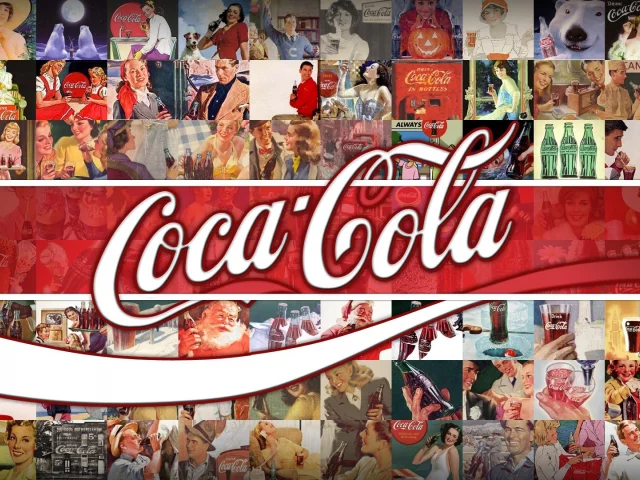 реклама, coca-cola, логотип, классика, фон, напиток, брэнд