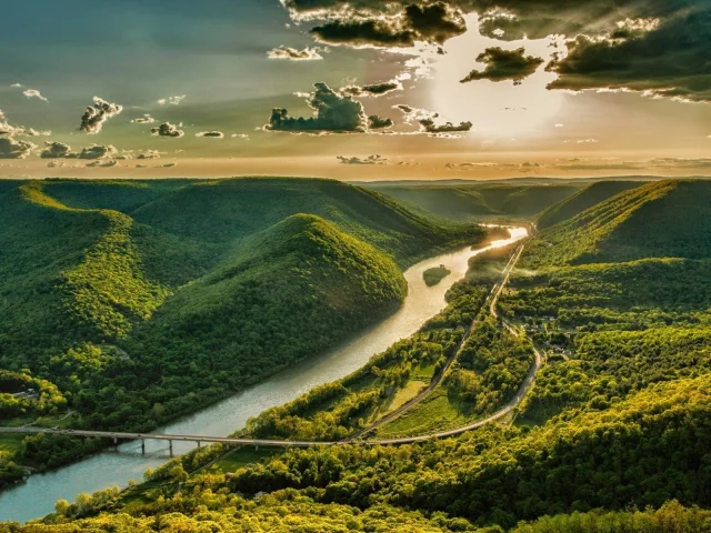 дорога, река