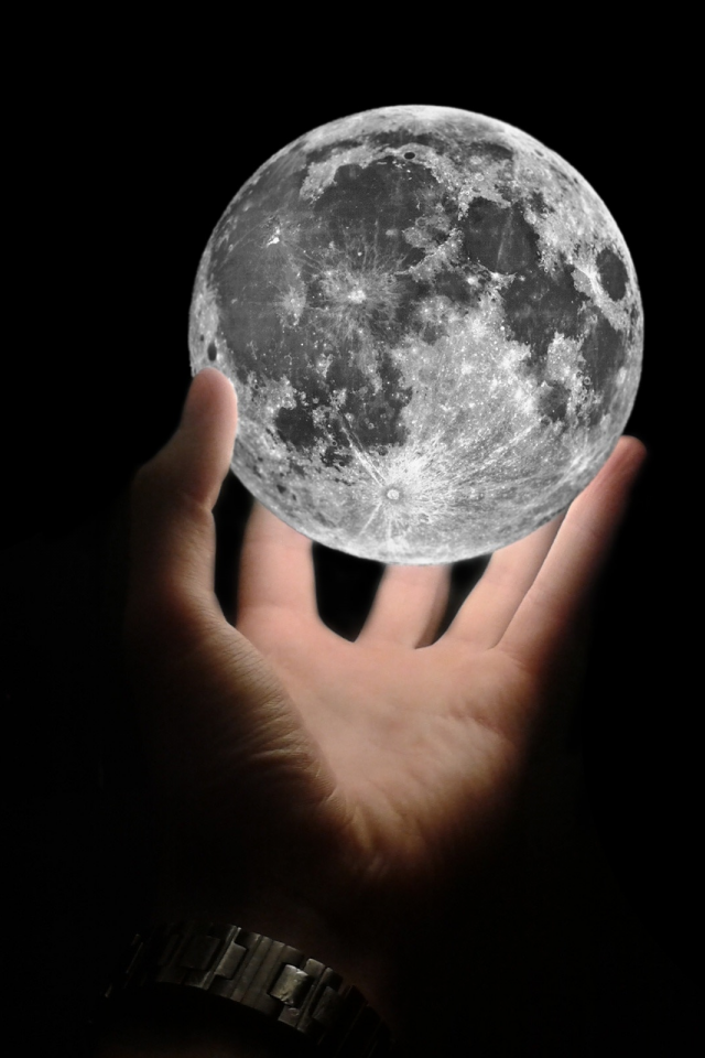 moon, black, спутник, satellite, фон, hand, луна, фон, чёрный, рука