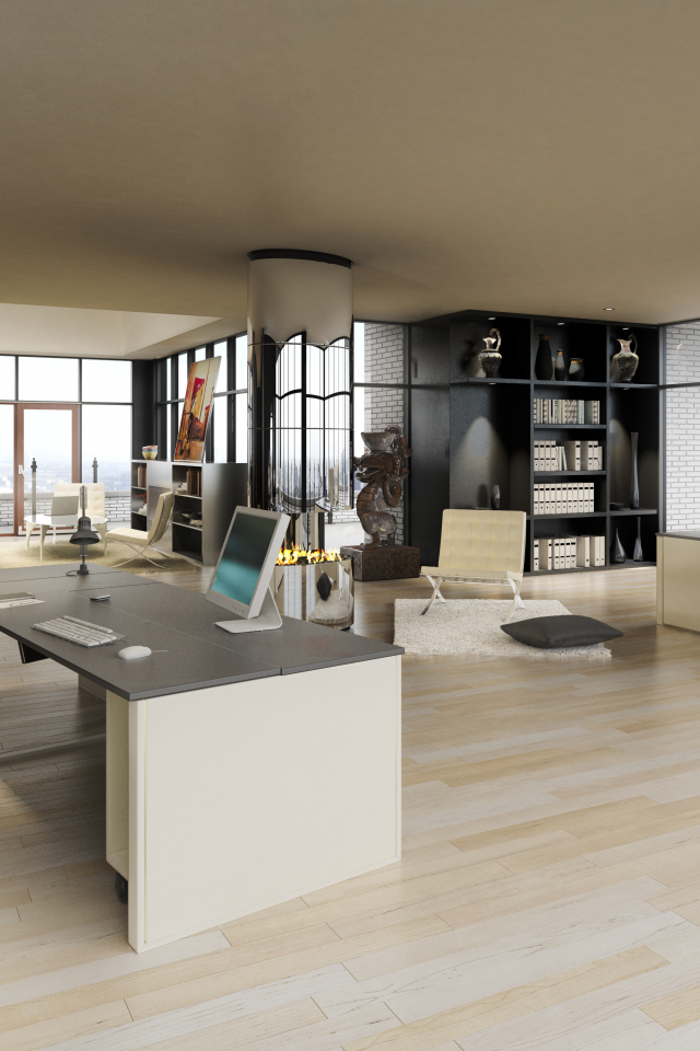 офис, penthouse, интерьер, desk, office, interior, коттедж