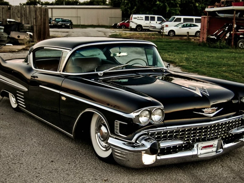 черный, кадиллак, coupe, купе, retro car, cadillac, de ville, black