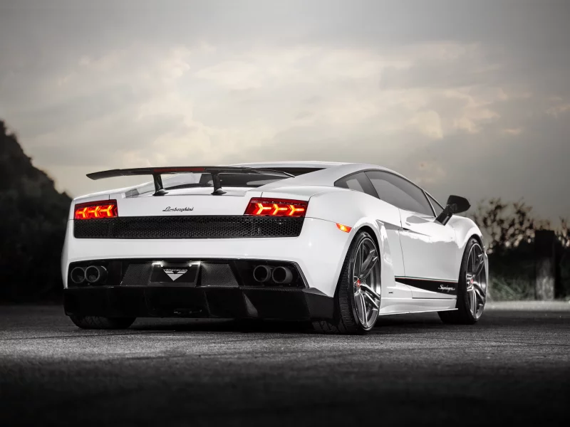 lamborghini, ламборгини, lp570-4, gallardo, back, white, vorsteiner, superleggera