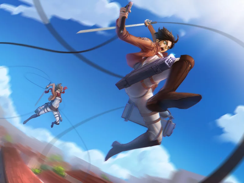 shingeki no kyojin, аниме, арт, renyu1012, вторжение гигантов