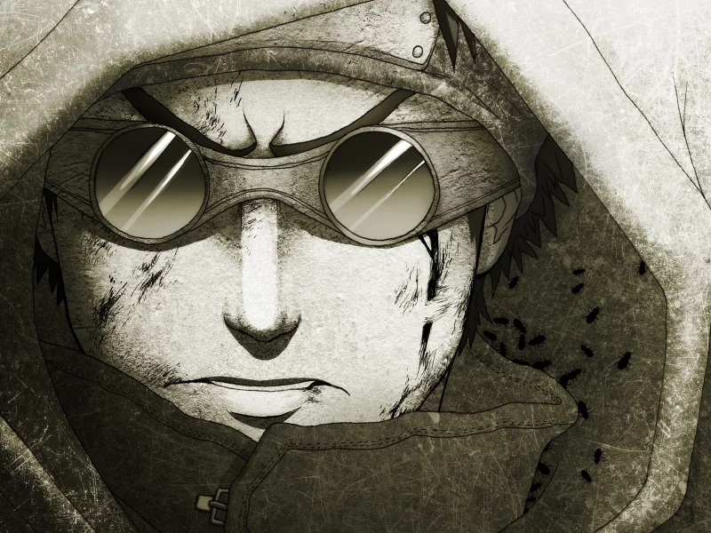 капюшон, рисунок, парень, naruto , linnyxito, aburame shino, очки