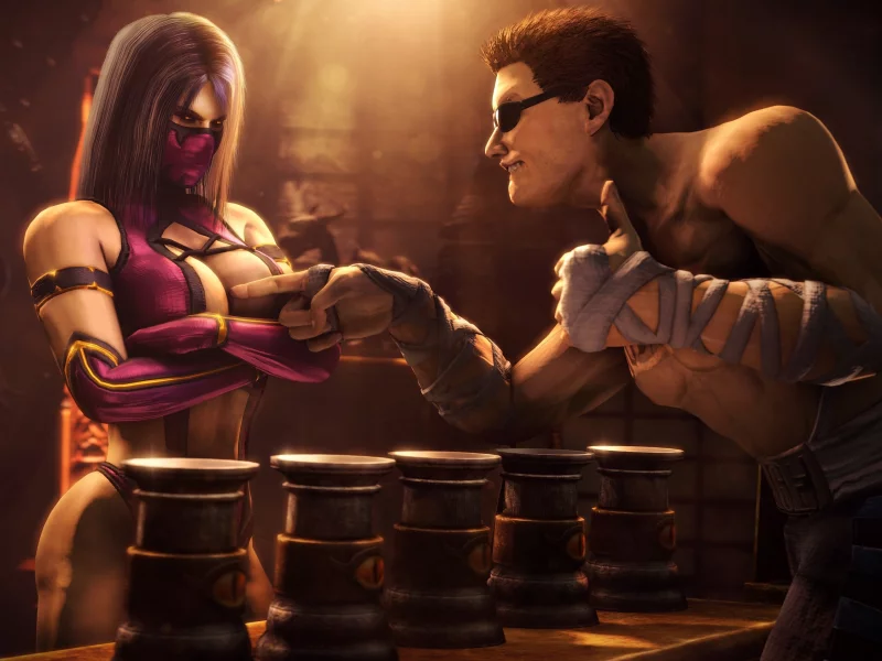 mortal kombat, johnny cage, mileena