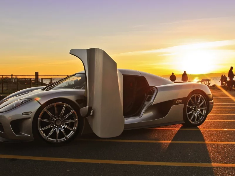 асфальт, закат, koenigsegg ccx