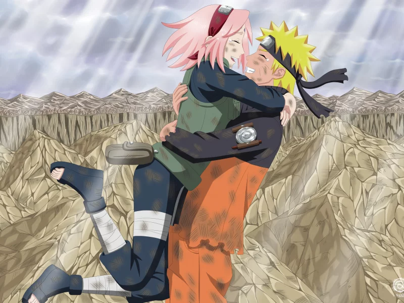 naruto, haruno sakura, uzumaki naruto, аниме, hanabi-rin, наруто, парень, арт