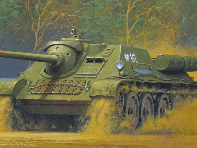 советская, средняя, су-85, арт, по, массе, рисунок