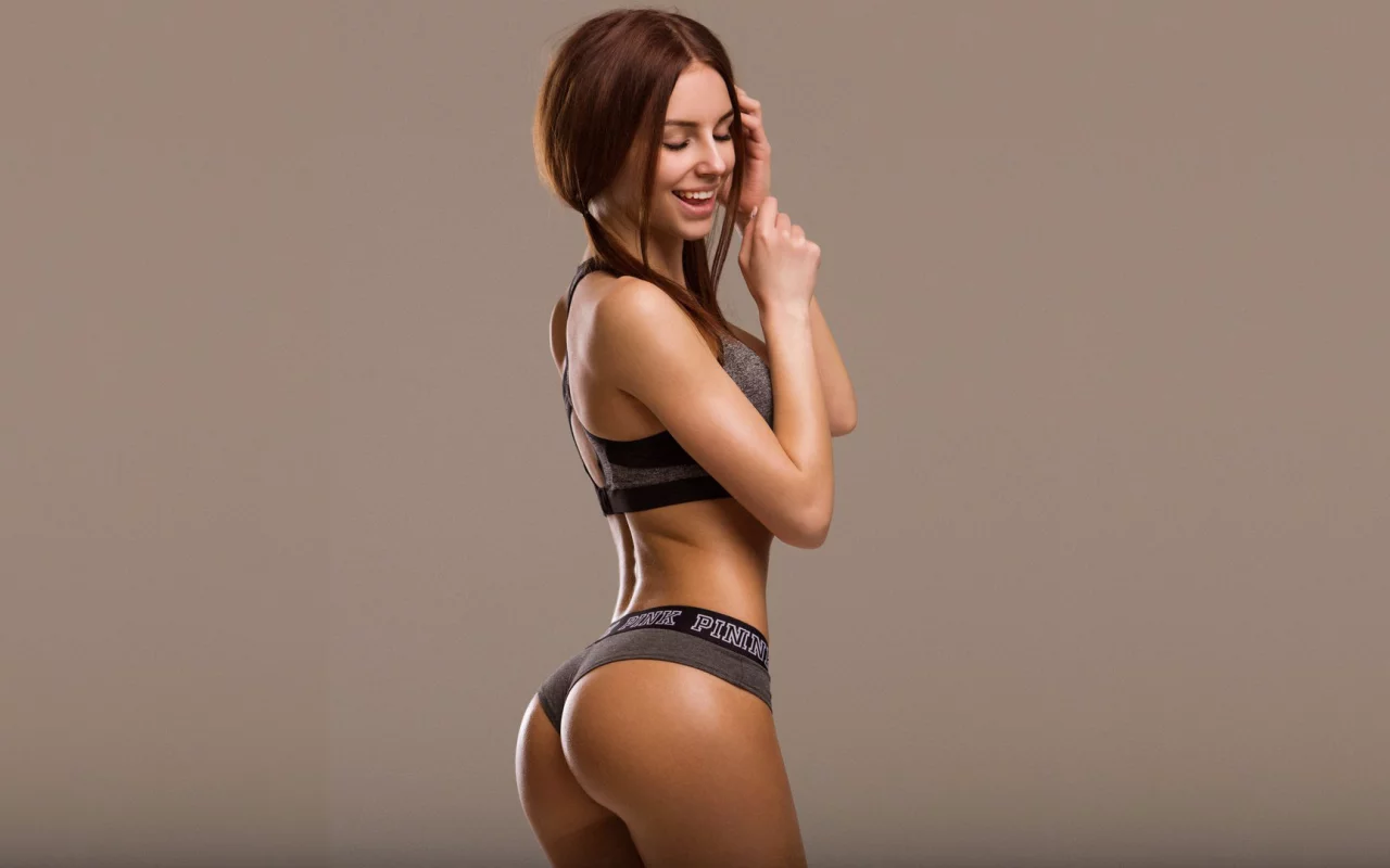 шатенка, galyusha dubenenko, улыбка, фитоняшка, девушка, фигура, милая, красивая, сексуальная, симпатичная, секси, стройная, модель, няшка, взгляд, попка, попа, ягодицы, белье, трусики, лифчик