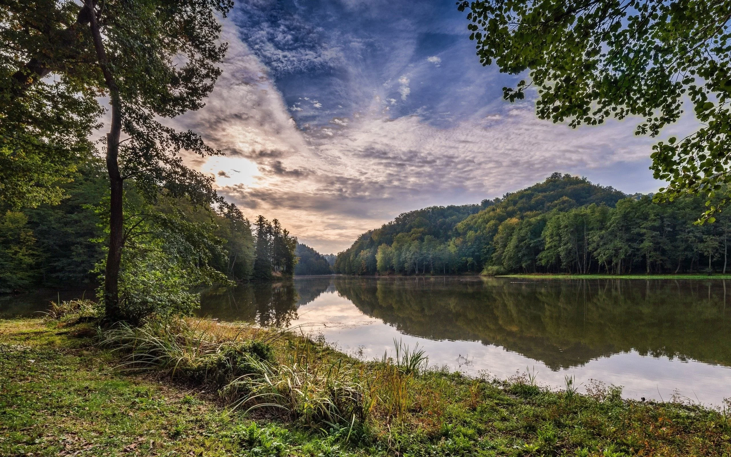 природа, небо, берег, река