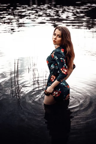 платье, девушка, модель, милая, красивая, стройная, фигура