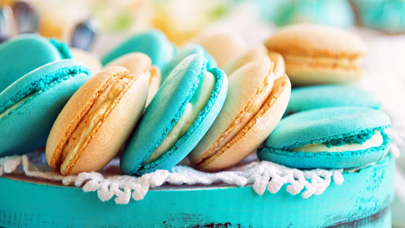 выпечка, десерт, сладкое, печенье, миндаль, macaron, крем, макаруны