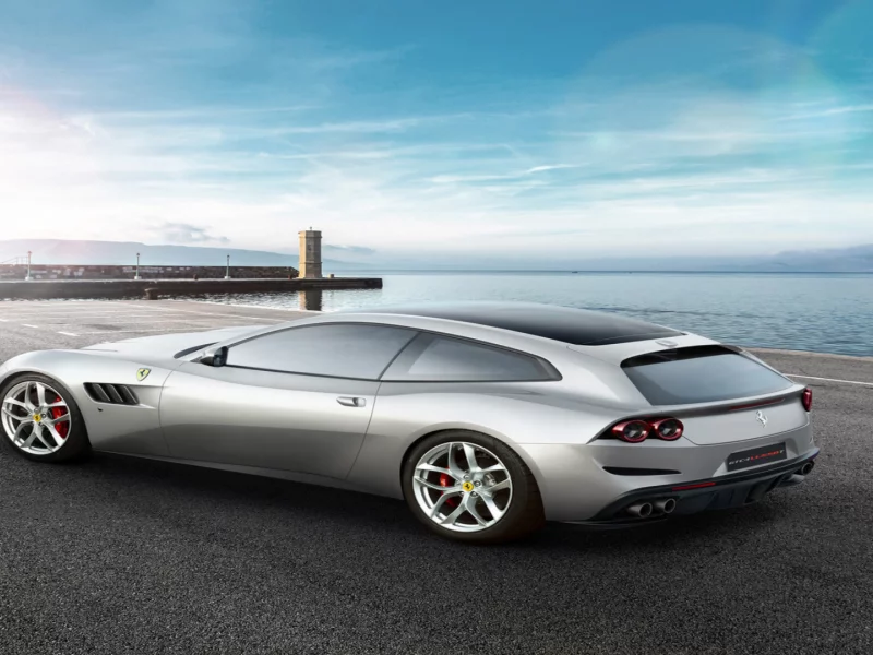 ferrari, новый, седан, серый