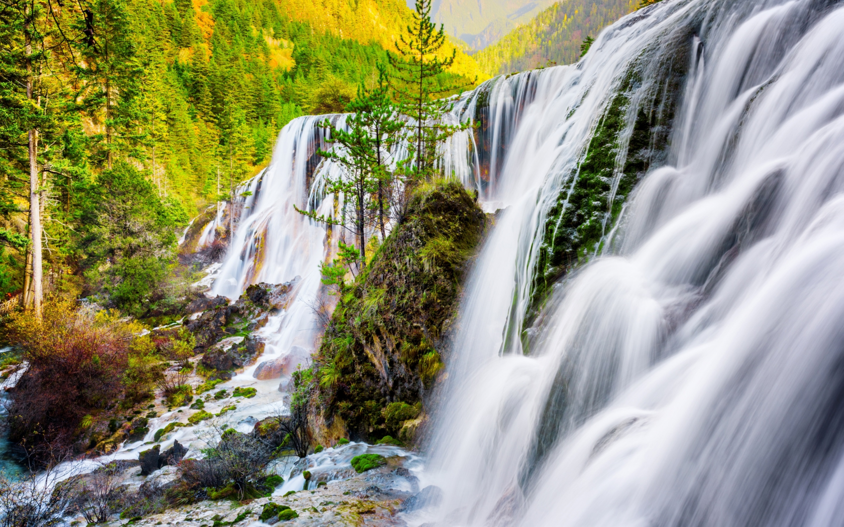 осень, водопад