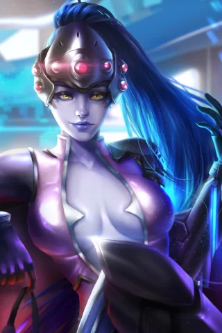девушка, шлем, сидя, overwatch, очки
