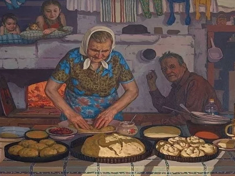 деревня, бабушка, пирожки