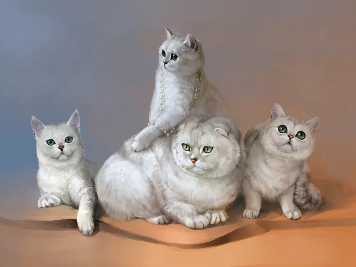 рисунок, кошки