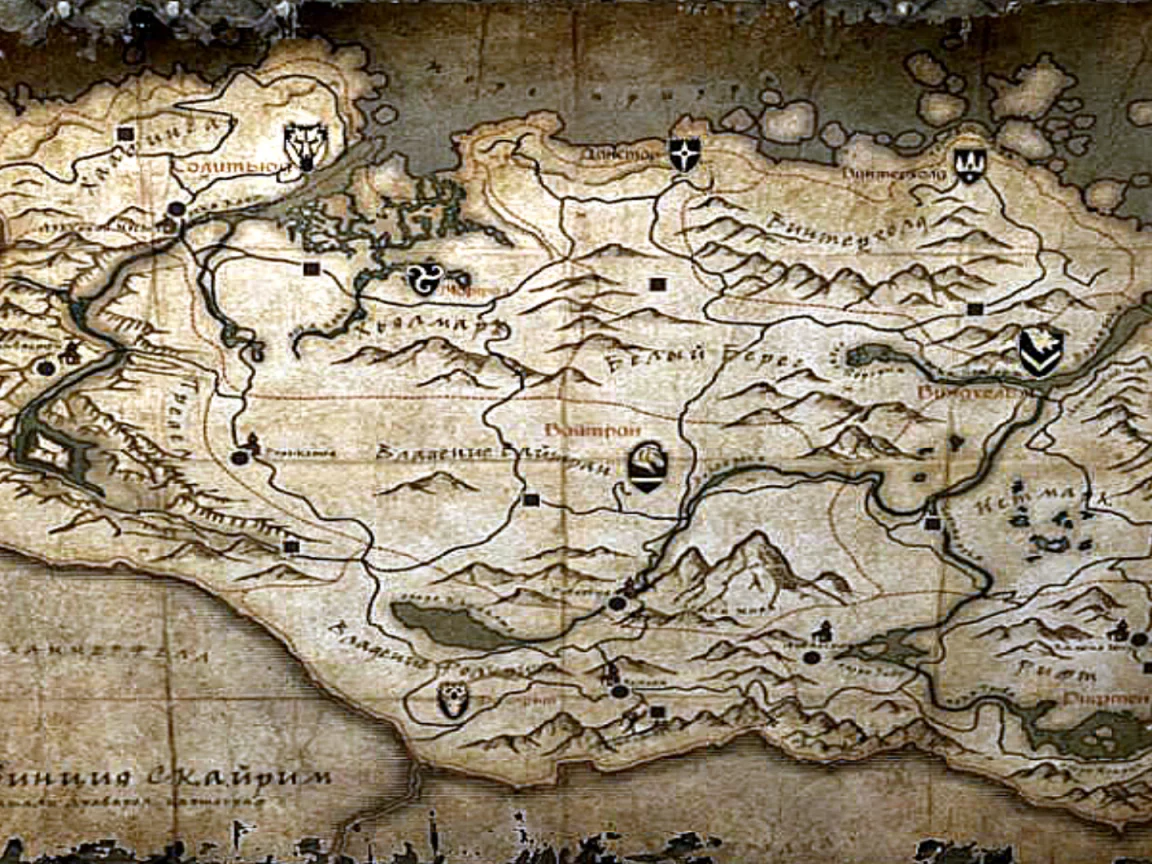 skyrim, карта, доска, территория