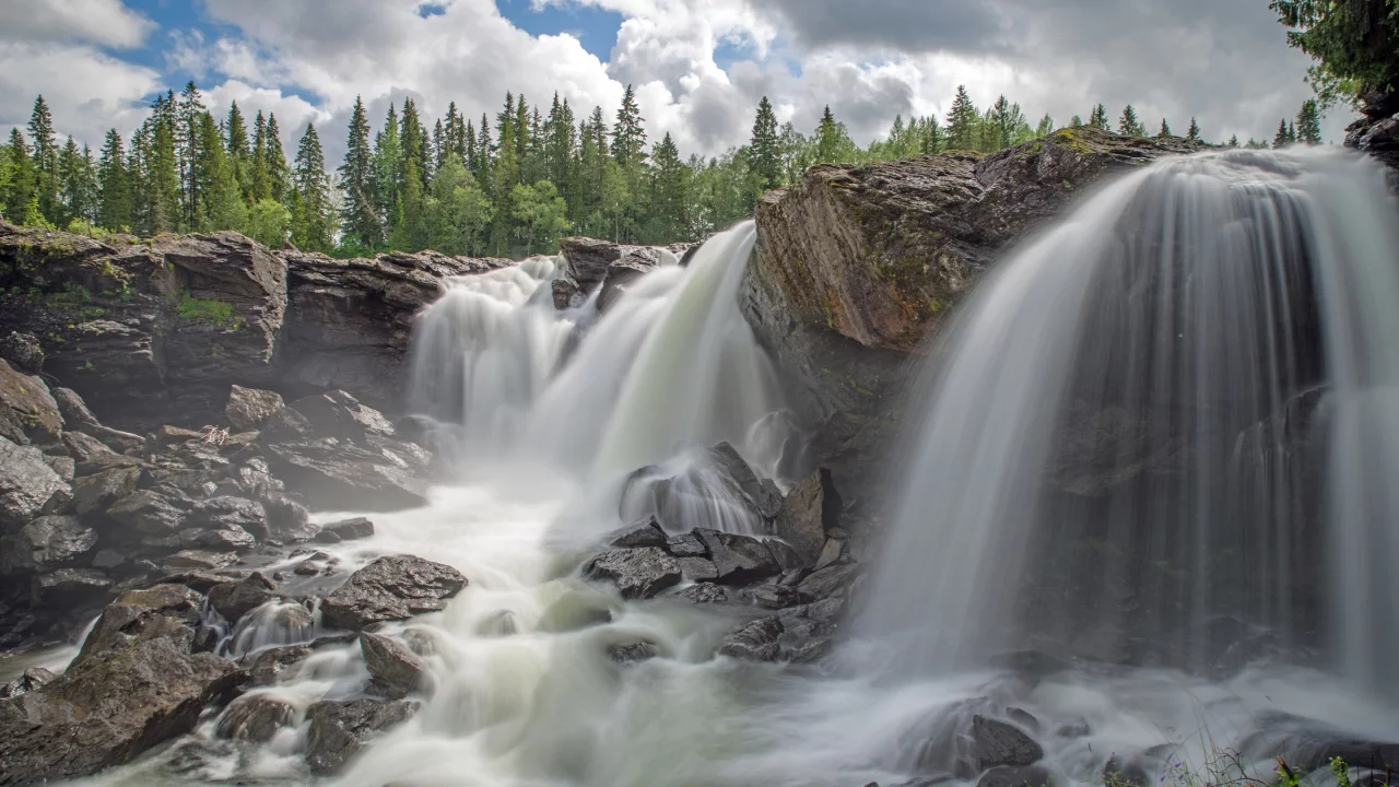 водопад, пейзаж