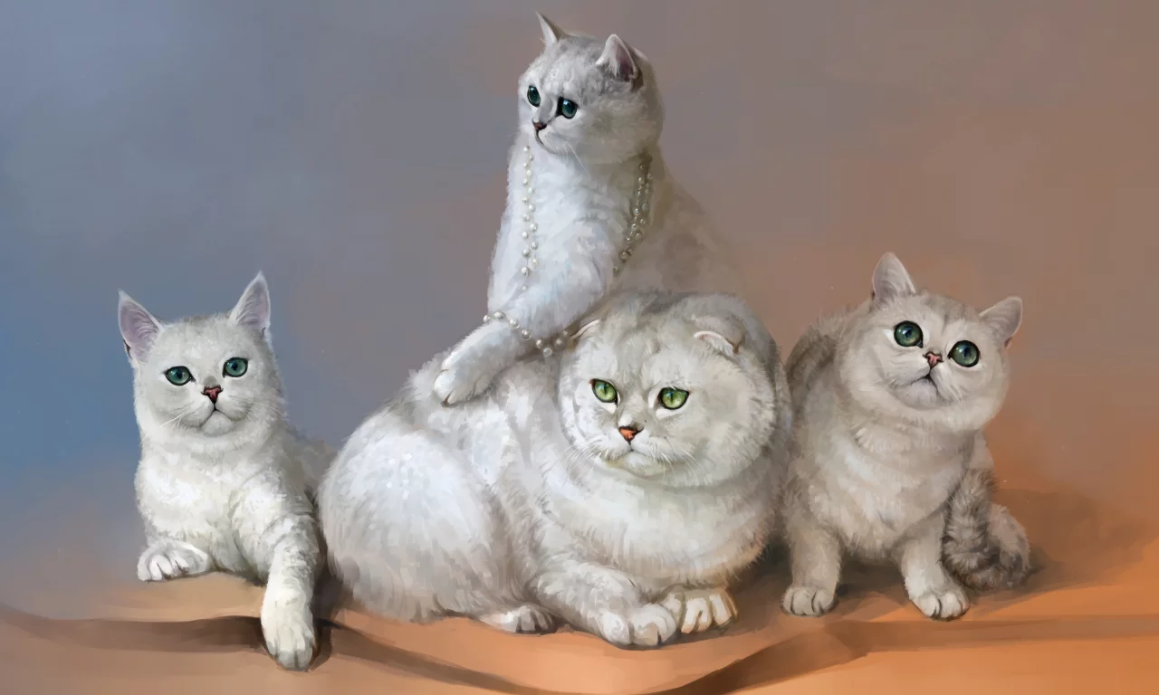 рисунок, кошки