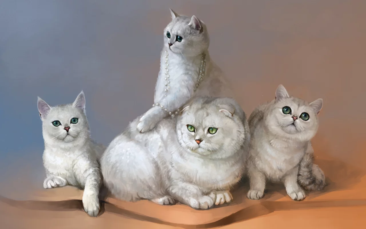 рисунок, кошки