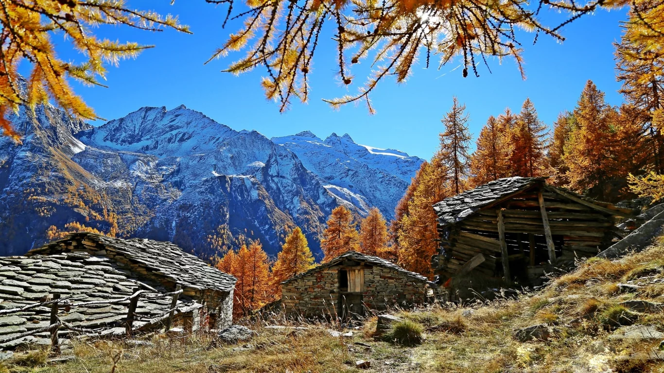 горы, домики