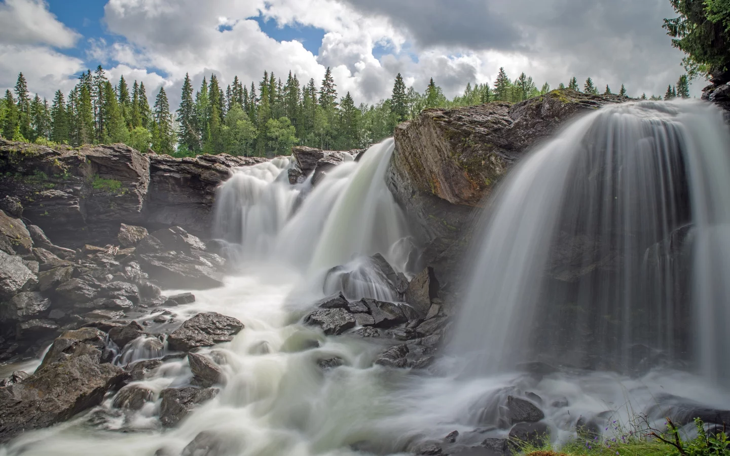 водопад, пейзаж