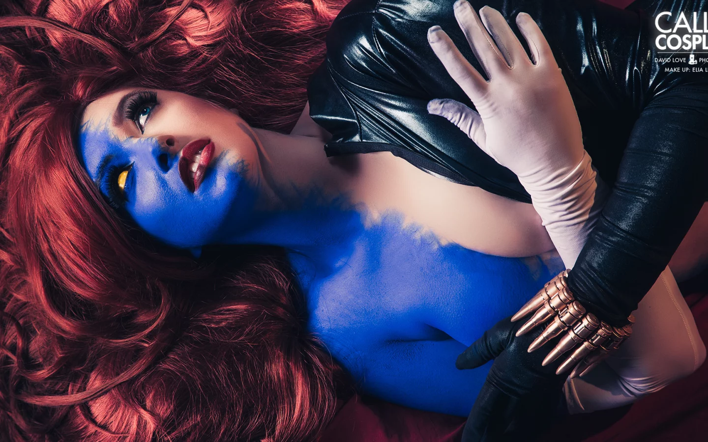 синяя кожа, девушка, костюм, сosplay