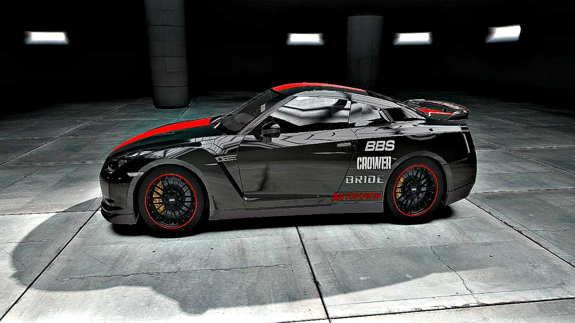 shift 2 unleashed, nissan gt, тюнинг, гараж, чёрный металлик