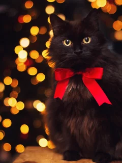 блики, черный кот