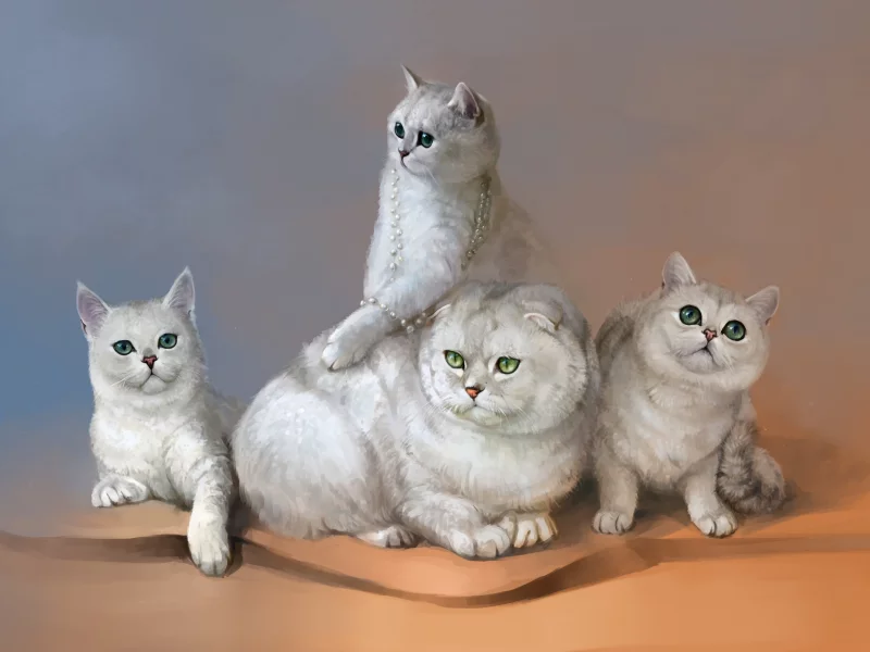 рисунок, кошки