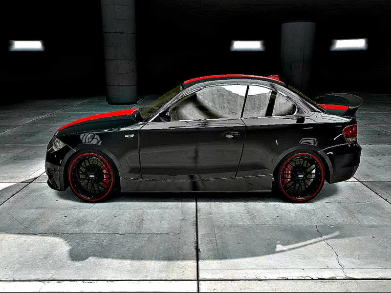 shift 2 unleashed, bmw 135i, тюнинг, чёрный, гараж