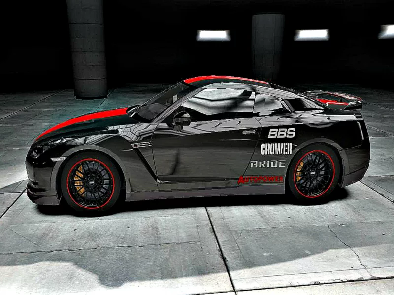 shift 2 unleashed, nissan gt, тюнинг, гараж, чёрный металлик