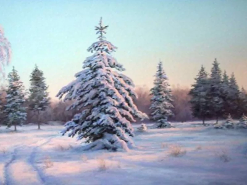 художник михайлов игорь, зимние, пейзажи, картина, маслом