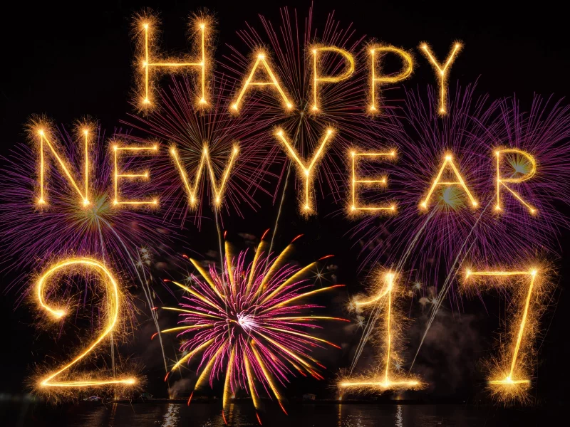 new year, fireworks, 2017, happy