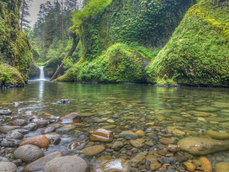 водопады, камни, реки, сша
