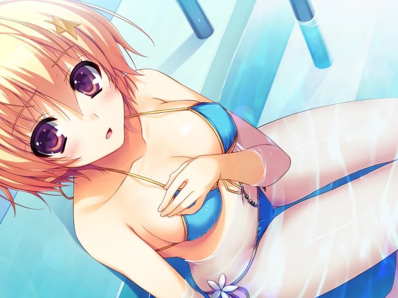 anime, ecchi, breast, bath