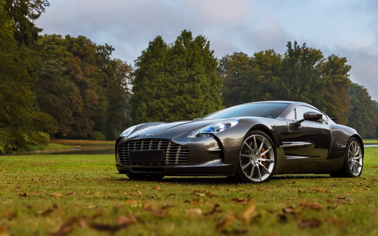 aston martin, газон