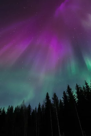 северное сияние, ночь