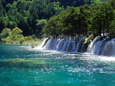 китай, парки, водопады, реки, цзючжайгоу парк