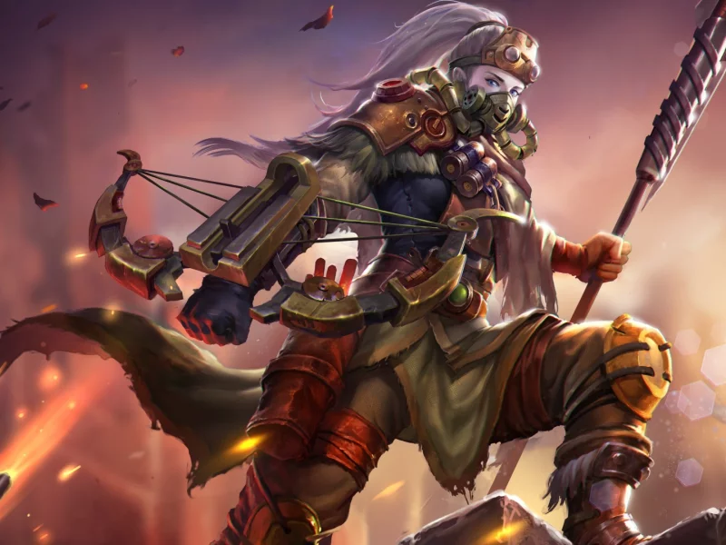 hon, арбалет, moba, девушка