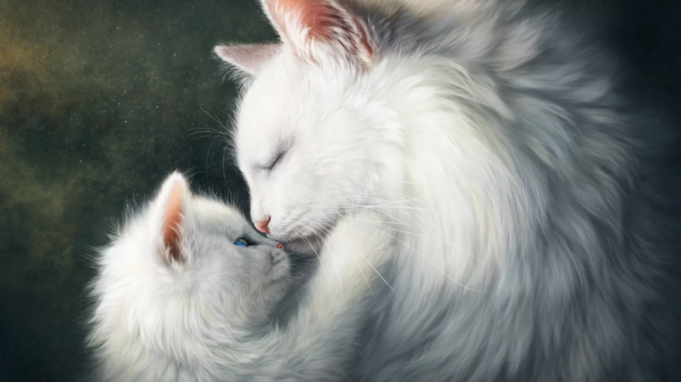 кошки, нежность