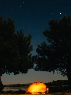 природа, ночь, палатка