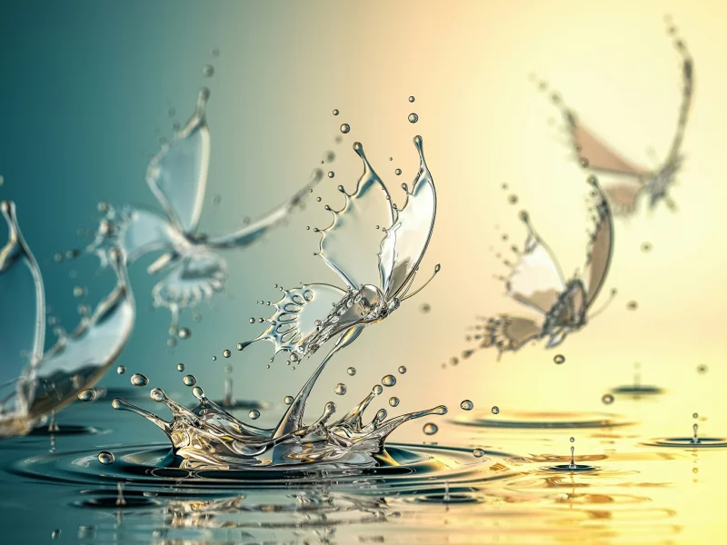 вода, бабочки