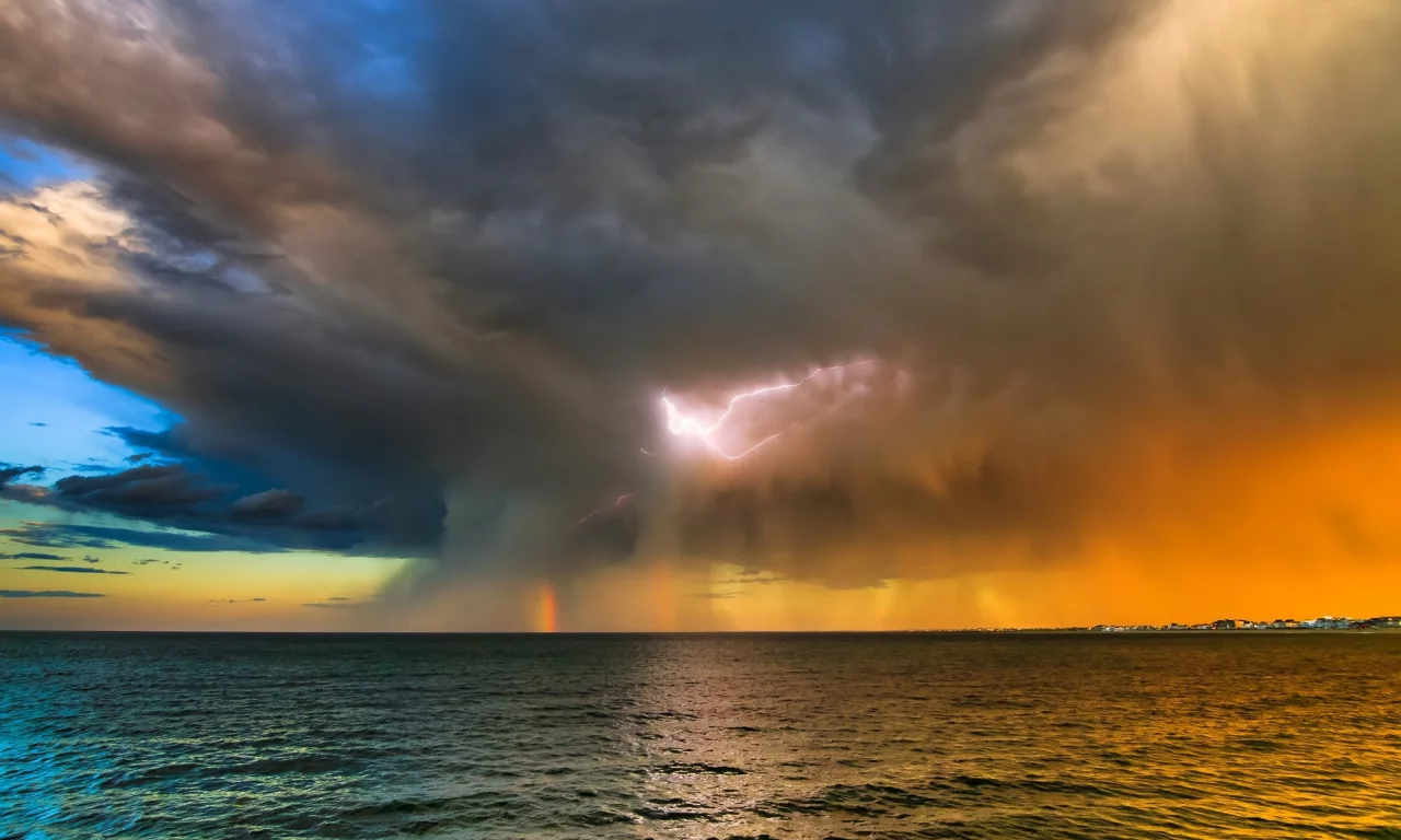 шторм, море