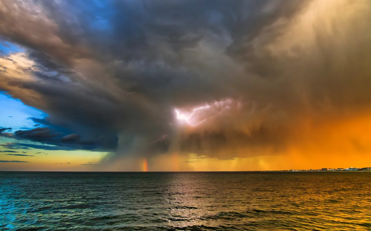 шторм, море