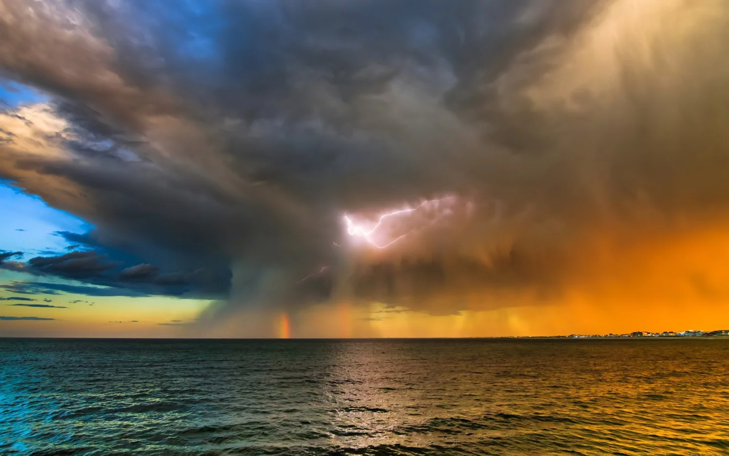 шторм, море