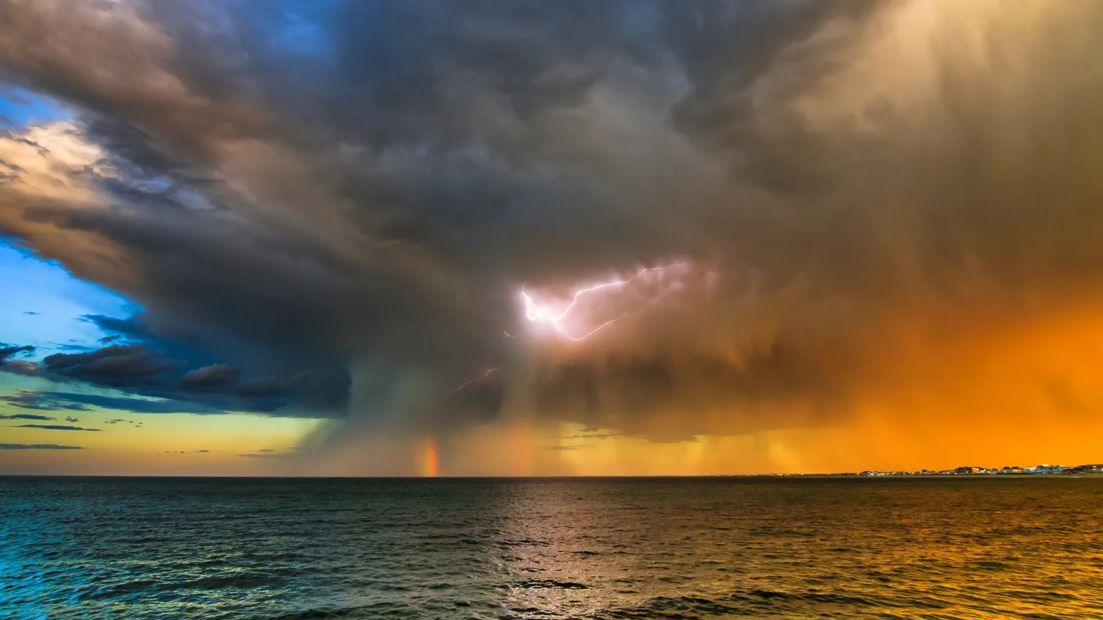 шторм, море